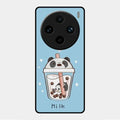 Cartoon Milk Tea We Bare Bears Glossy Metal Case Cover For Vivo X100 Pro 5G