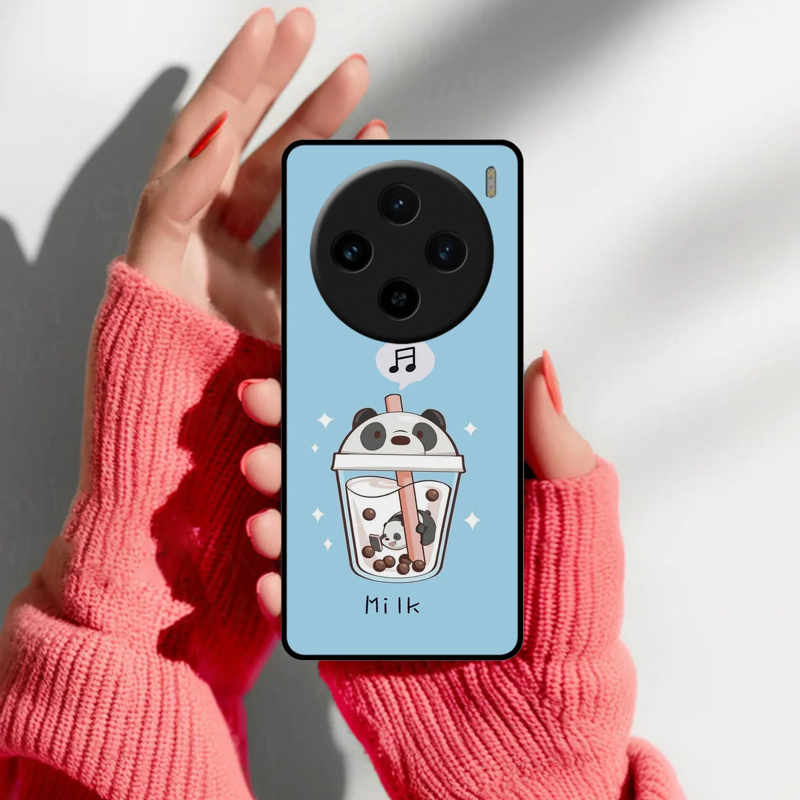 Cartoon Milk Tea We Bare Bears Glossy Metal Case Cover For Vivo - ShopOnCliQ