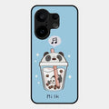 Cartoon Milk Tea We Bare Bears Glossy Metal Case Cover For Vivo X200 Fe 5G