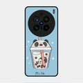 Cartoon Milk Tea We Bare Bears Glossy Metal Case Cover For Vivo X200 Pro 5G