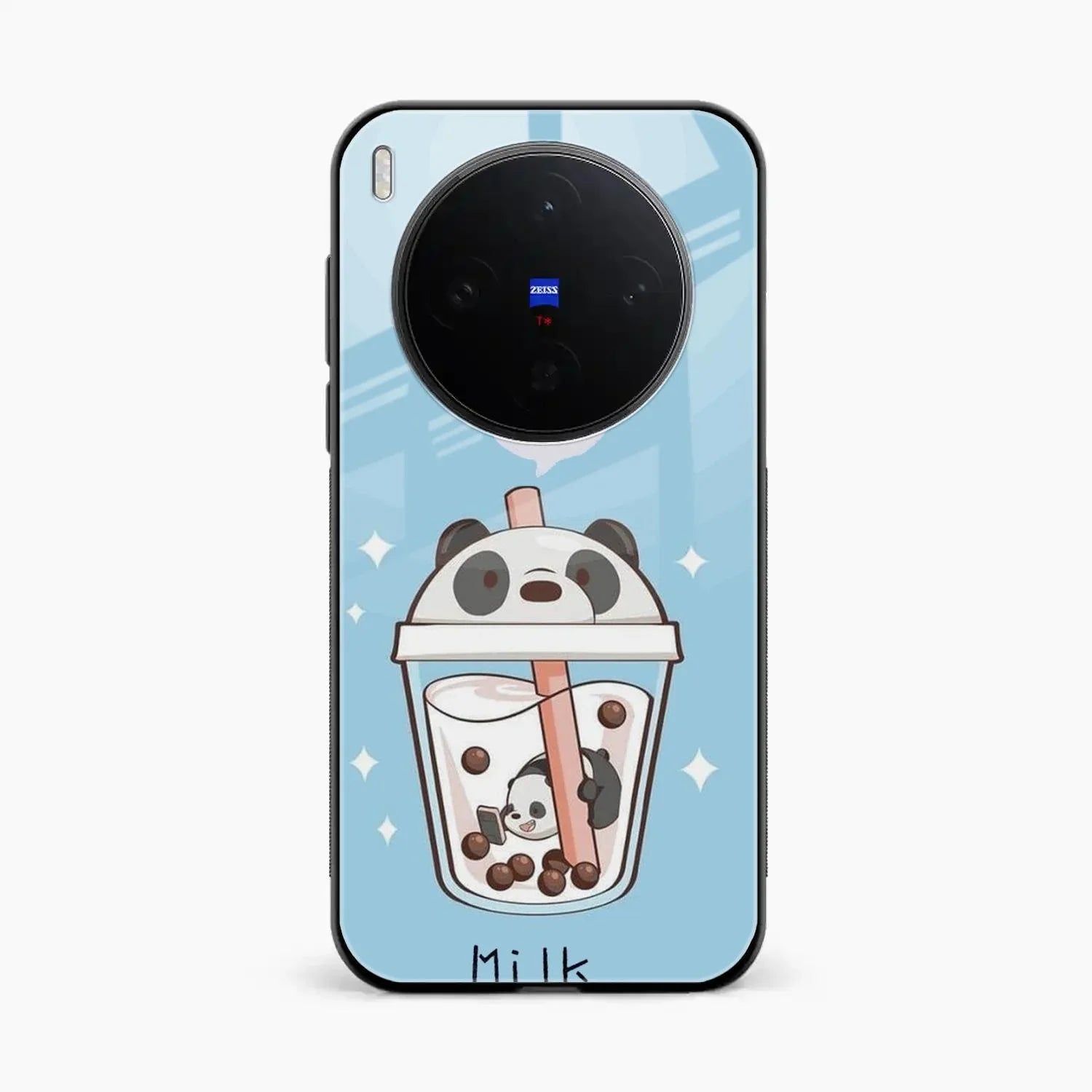 Cartoon Milk Tea We Bare Bears Glossy Metal Case Cover For Vivo X300 5G