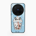 Cartoon Milk Tea We Bare Bears Glossy Metal Case Cover For Vivo X300 Pro 5G