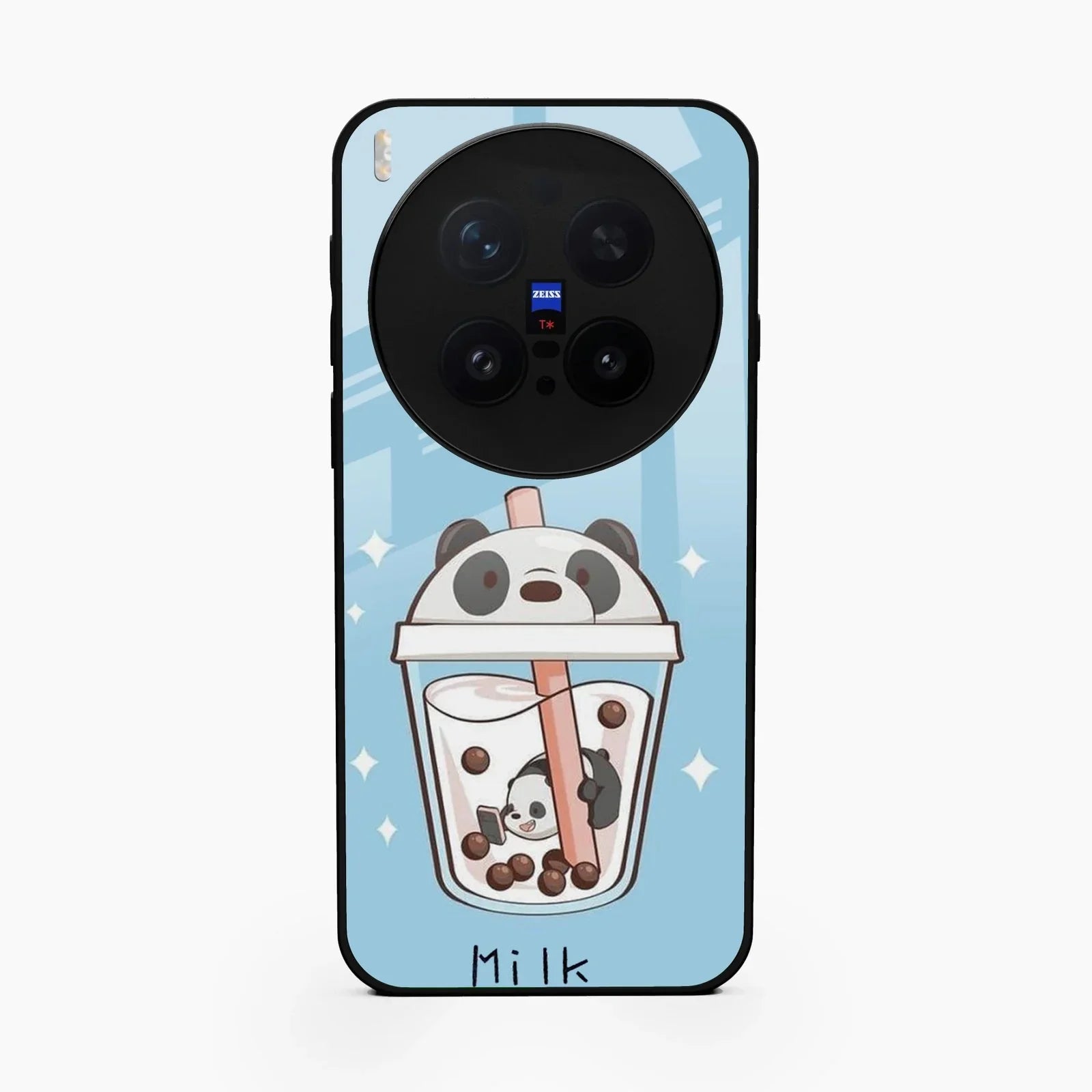 Cartoon Milk Tea We Bare Bears Glossy Metal Case Cover For Vivo X300 Pro 5G