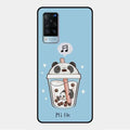 Cartoon Milk Tea We Bare Bears Glossy Metal Case Cover For Vivo X60 5G