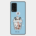 Cartoon Milk Tea We Bare Bears Glossy Metal Case Cover For Vivo X60 Pro 5G