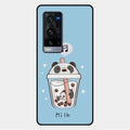 Cartoon Milk Tea We Bare Bears Glossy Metal Case Cover For Vivo X60 Pro Plus 5G