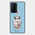Cartoon Milk Tea We Bare Bears Glossy Metal Case Cover For Vivo X70 Pro 5G