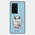 Cartoon Milk Tea We Bare Bears Glossy Metal Case Cover For Vivo X70 Pro Plus 5G