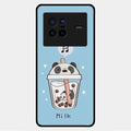 Cartoon Milk Tea We Bare Bears Glossy Metal Case Cover For Vivo X80 5G