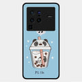 Cartoon Milk Tea We Bare Bears Glossy Metal Case Cover For Vivo X80 Pro 5G