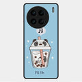Cartoon Milk Tea We Bare Bears Glossy Metal Case Cover For Vivo X90 Pro 5G