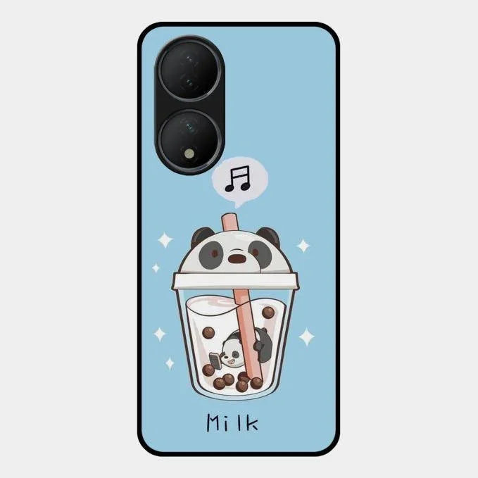 Cartoon Milk Tea We Bare Bears Glossy Metal Case Cover For Vivo Y100 5G