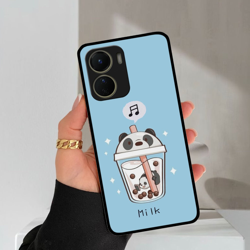 Cartoon Milk Tea We Bare Bears Glossy Metal Case Cover For Vivo