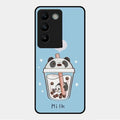 Cartoon Milk Tea We Bare Bears Glossy Metal Case Cover For Vivo Y200E 5G