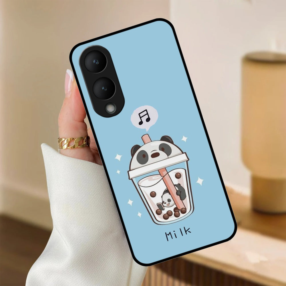 Cartoon Milk Tea We Bare Bears Glossy Metal Case Cover For Vivo