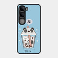 Cartoon Milk Tea We Bare Bears Glossy Metal Case Cover For Vivo Y300 5G