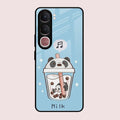 Cartoon Milk Tea We Bare Bears Glossy Metal Case Cover For Vivo Y31 5G