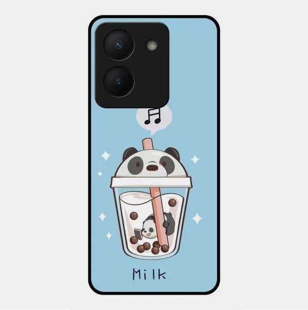 Cartoon Milk Tea We Bare Bears Glossy Metal Case Cover For Vivo Y36