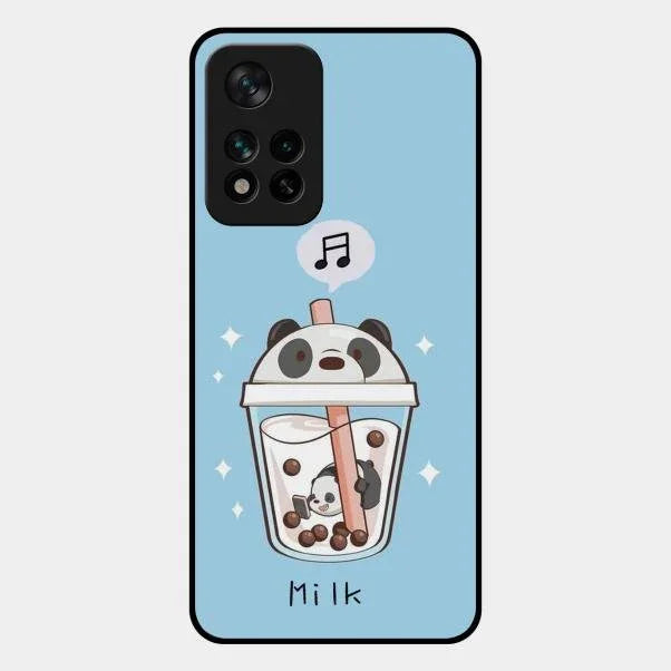 Cartoon Milk Tea We Bare Bears Glossy Metal Case Cover For Xiaomi 11I 5G