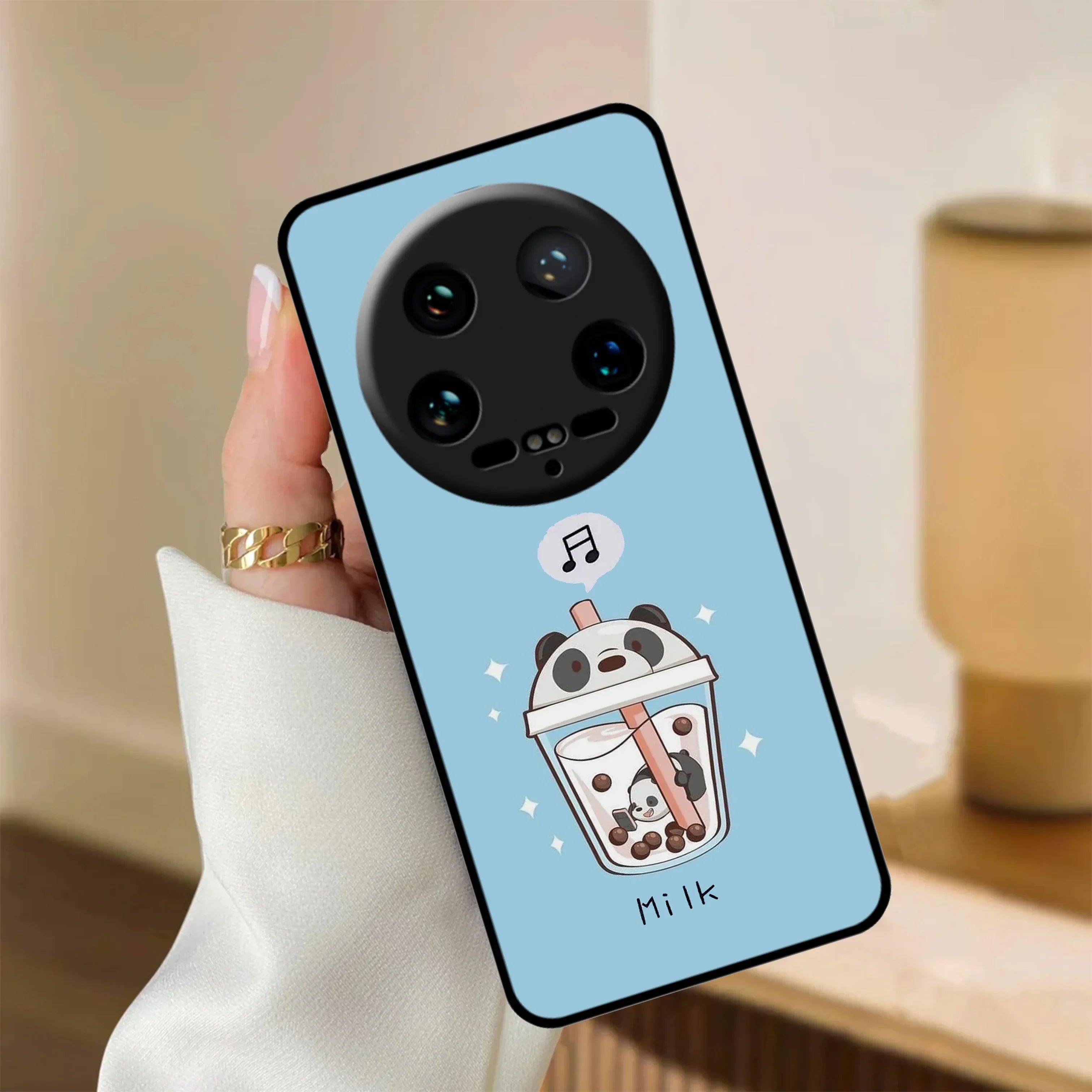 Cartoon Milk Tea We Bare Bears Glossy Metal Case Cover For Redmi - ShopOnCliQ