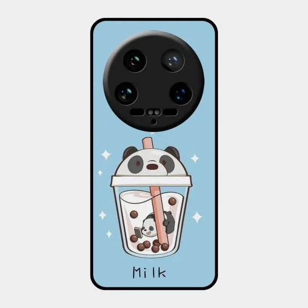 Cartoon Milk Tea We Bare Bears Glossy Metal Case Cover For Xiaomi 14 Ultra