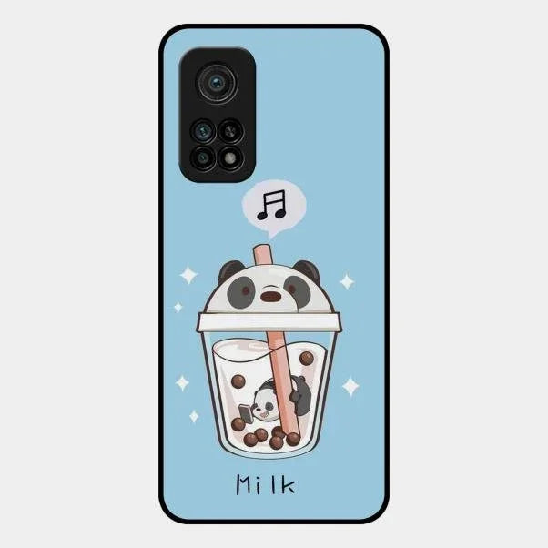 Cartoon Milk Tea We Bare Bears Glossy Metal Case Cover For Xiaomi Mi 10T Pro 5G