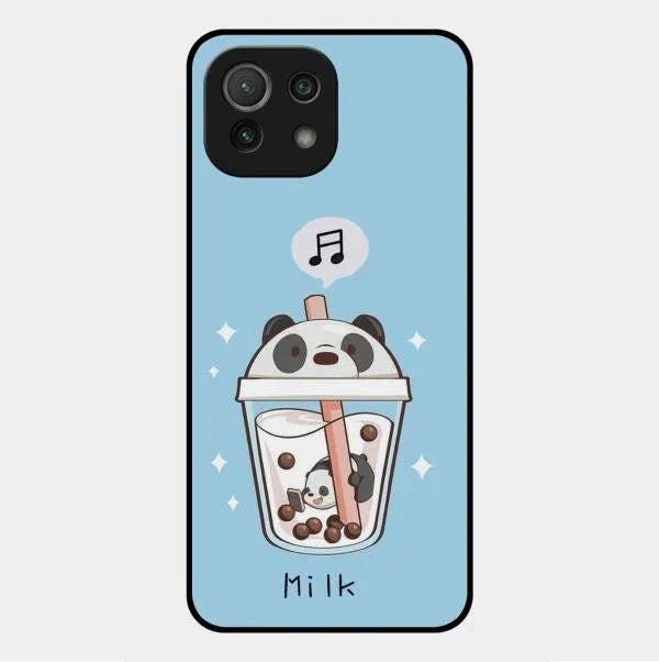 Cartoon Milk Tea We Bare Bears Glossy Metal Case Cover For Xiaomi Mi 11 Lite