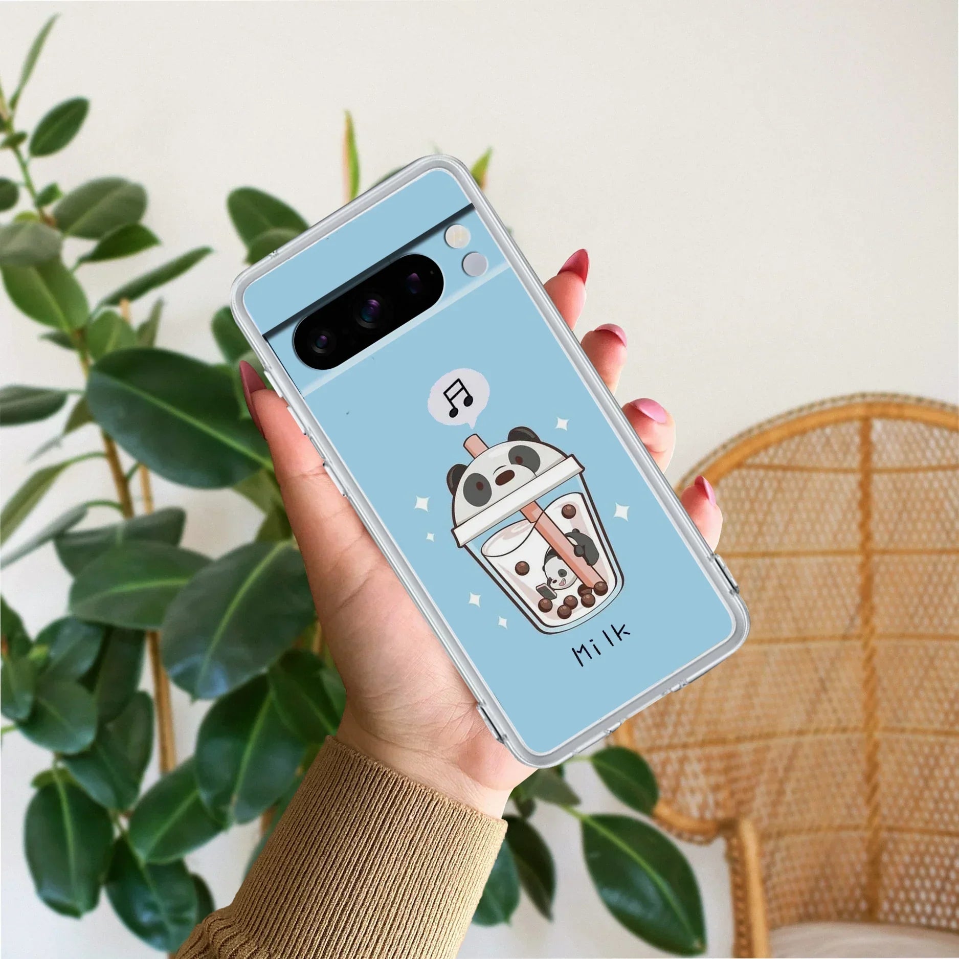 Cartoon Milk Tea We Bare Bears Silicon Case For Google