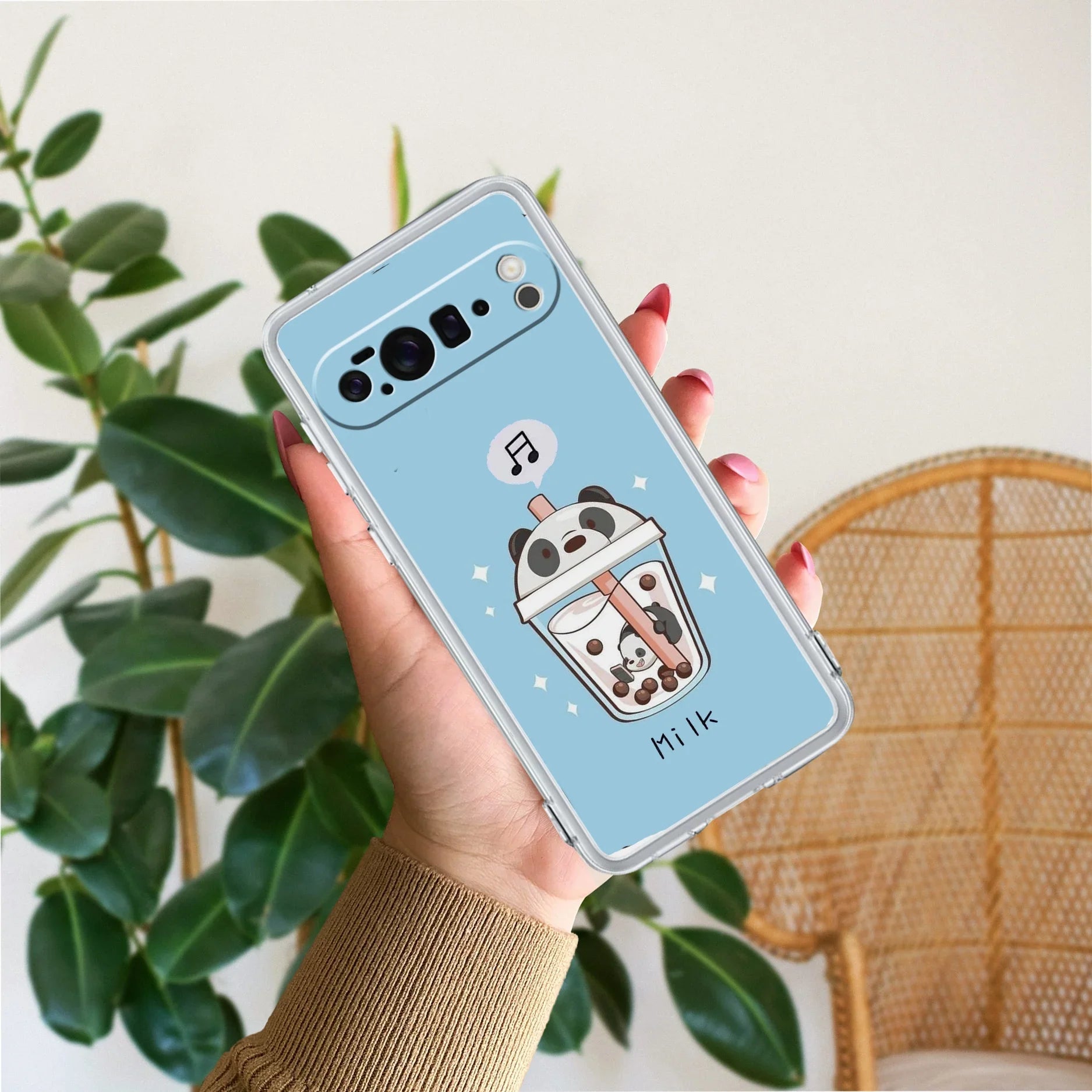 Cartoon Milk Tea We Bare Bears Silicon Case For Google
