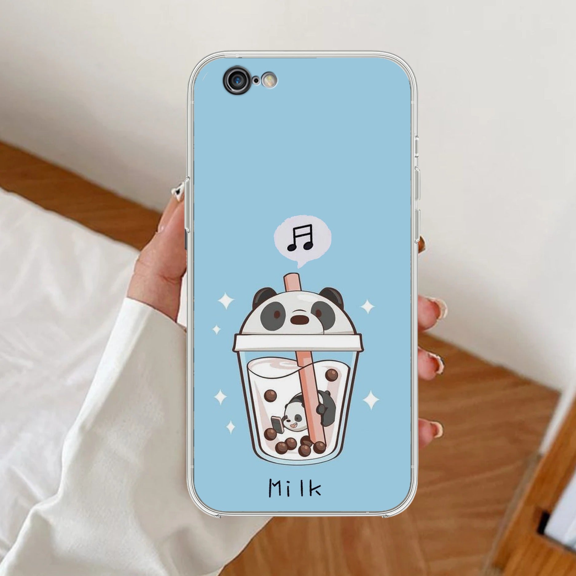 Cartoon Milk Tea We Bare Bears Anti Yellow Case For iPhone 7 / iPhone 8 / iPhone Se 2020
