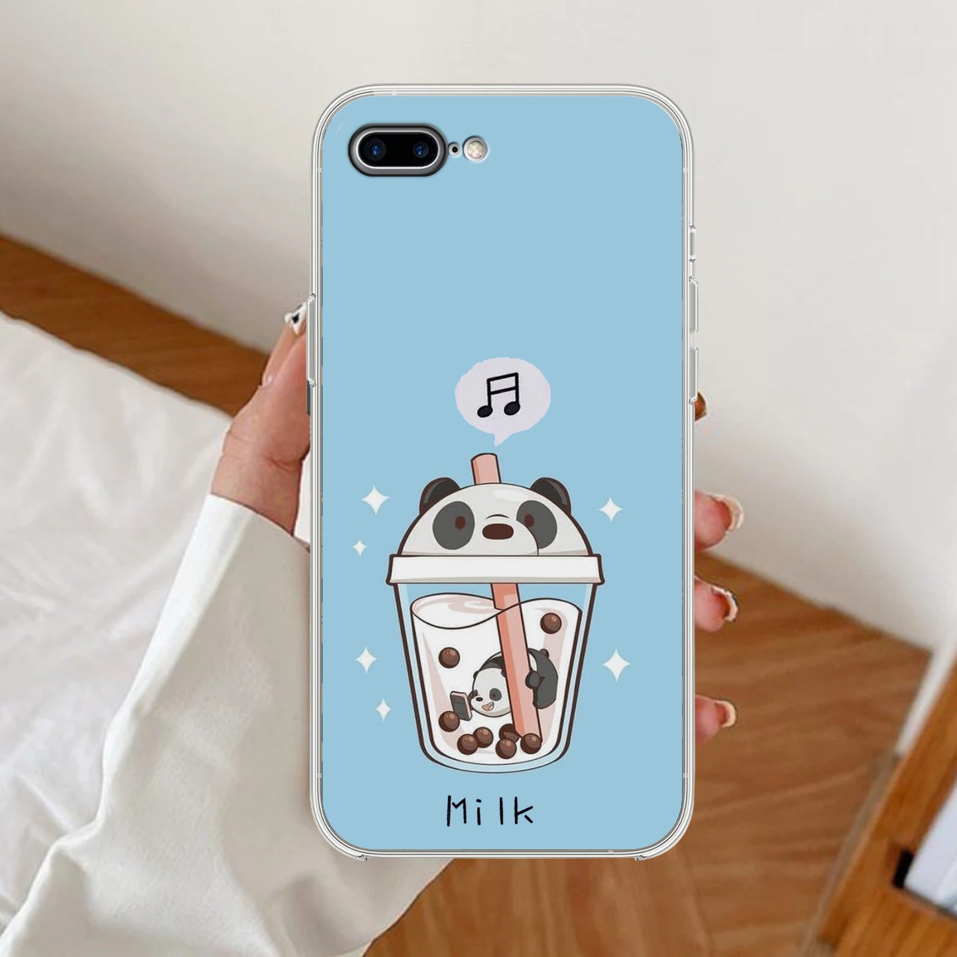 Cartoon Milk Tea We Bare Bears Silicon Case For iPhone 7 Plus / iPhone 8 Plus