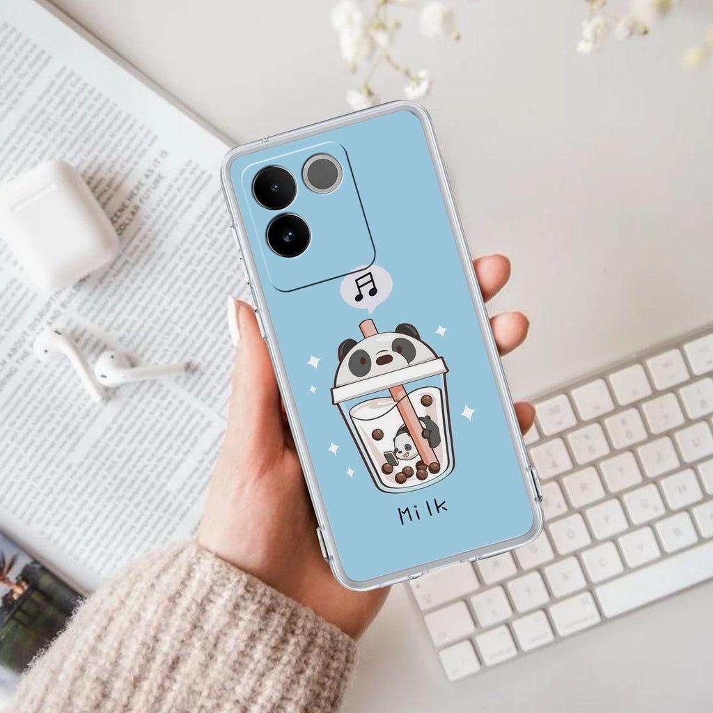 Cartoon Milk Tea We Bare Bears Silicon Case For Vivo T2 5G