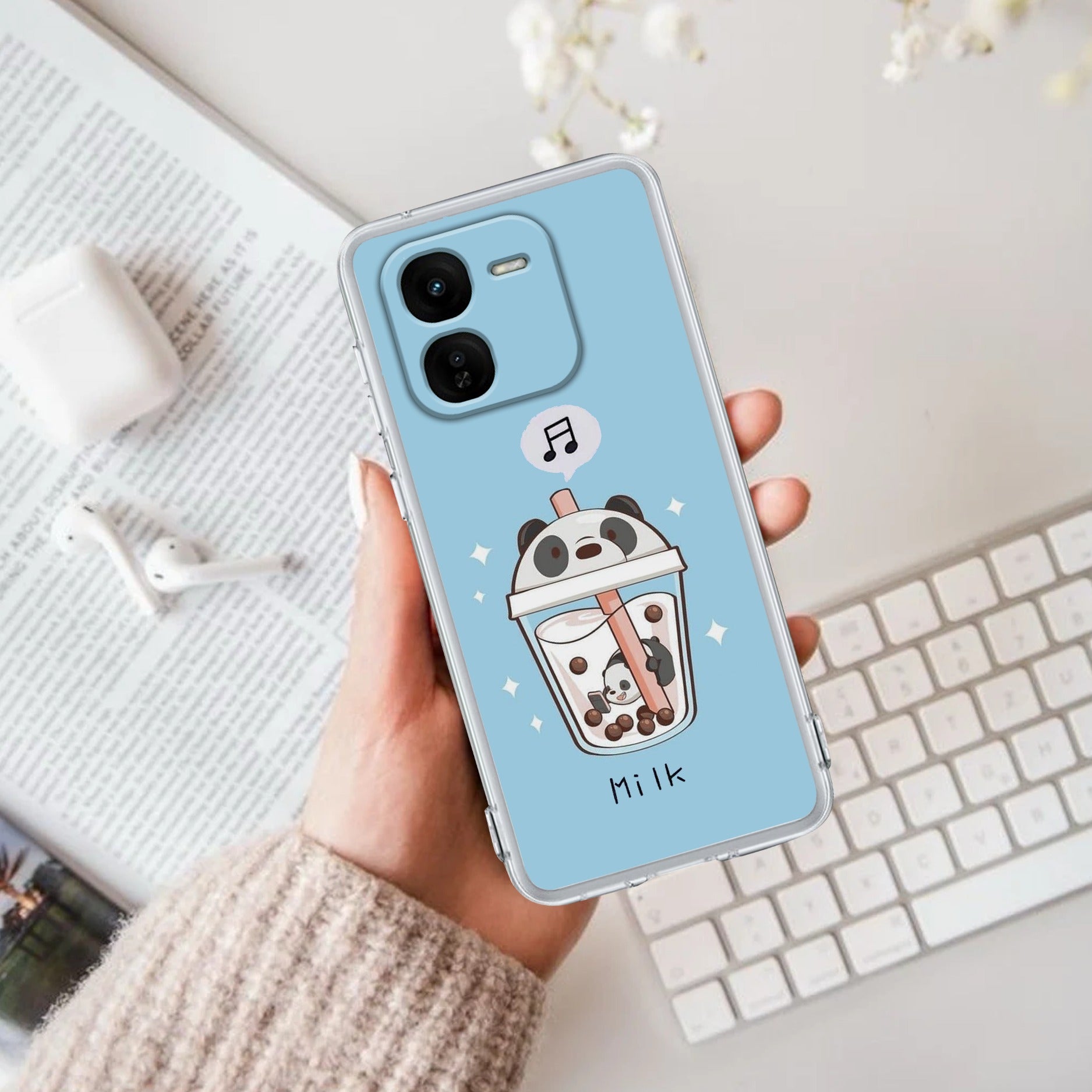 Cartoon Milk Tea We Bare Bears Silicon Case For iQOO Z9x 5G