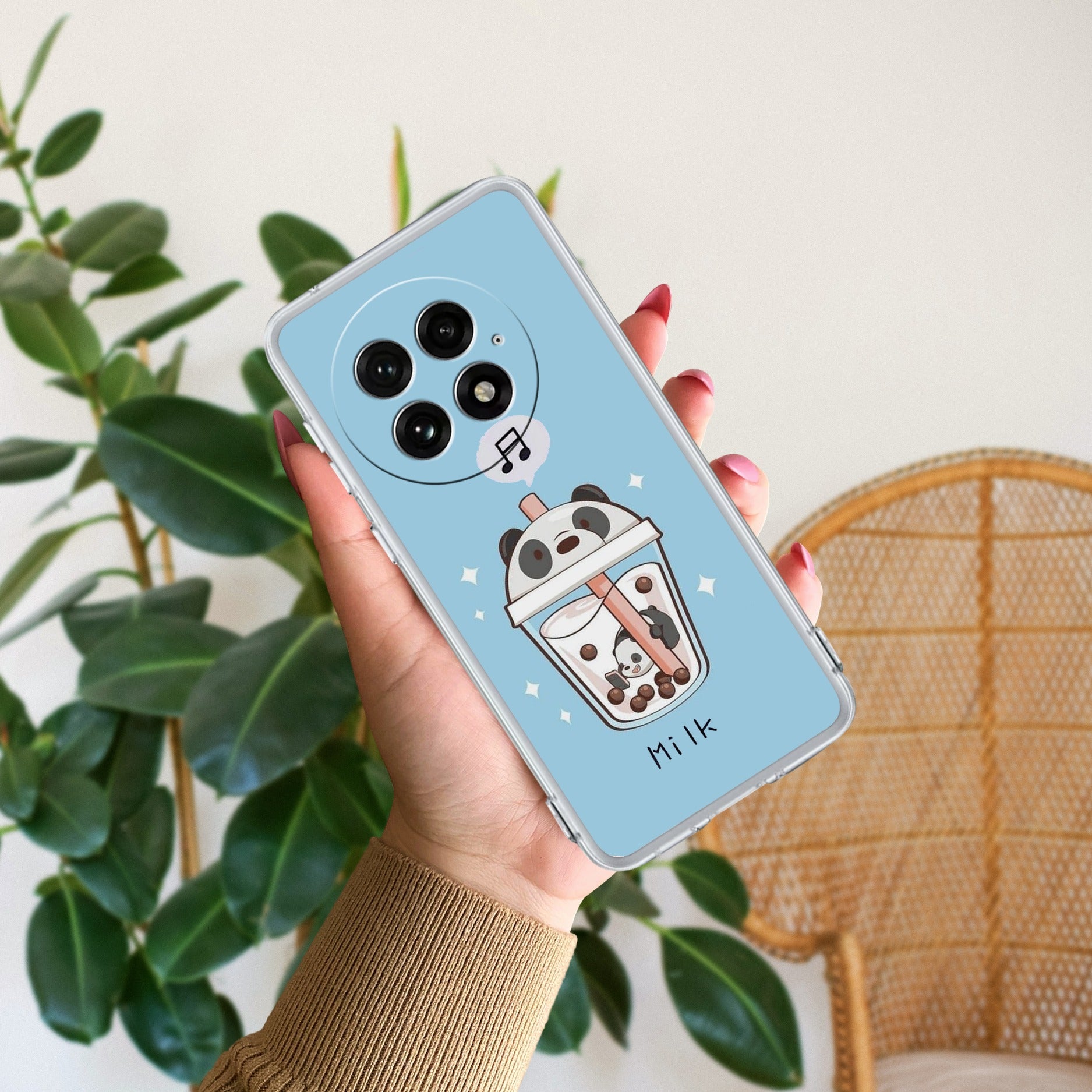 Cartoon Milk Tea We Bare Bears Anti Yellow Case For OnePlus 13 5G