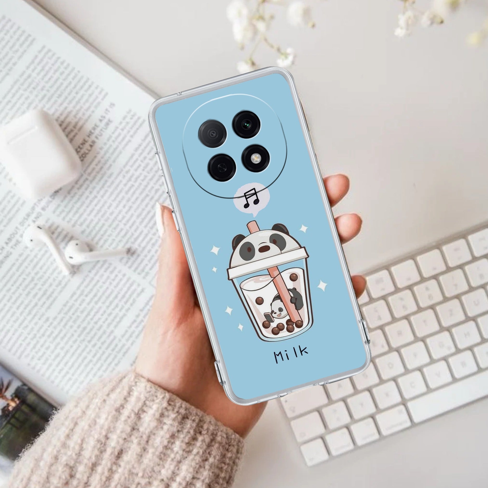 Cartoon Milk Tea We Bare Bears Anti Yellow Case For Oppo F29 Pro 5G