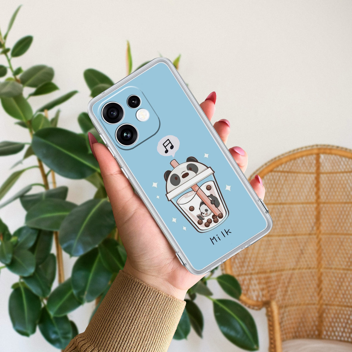 Cartoon Milk Tea We Bare Bears Anti Yellow Case For Oppo Reno 16 5G