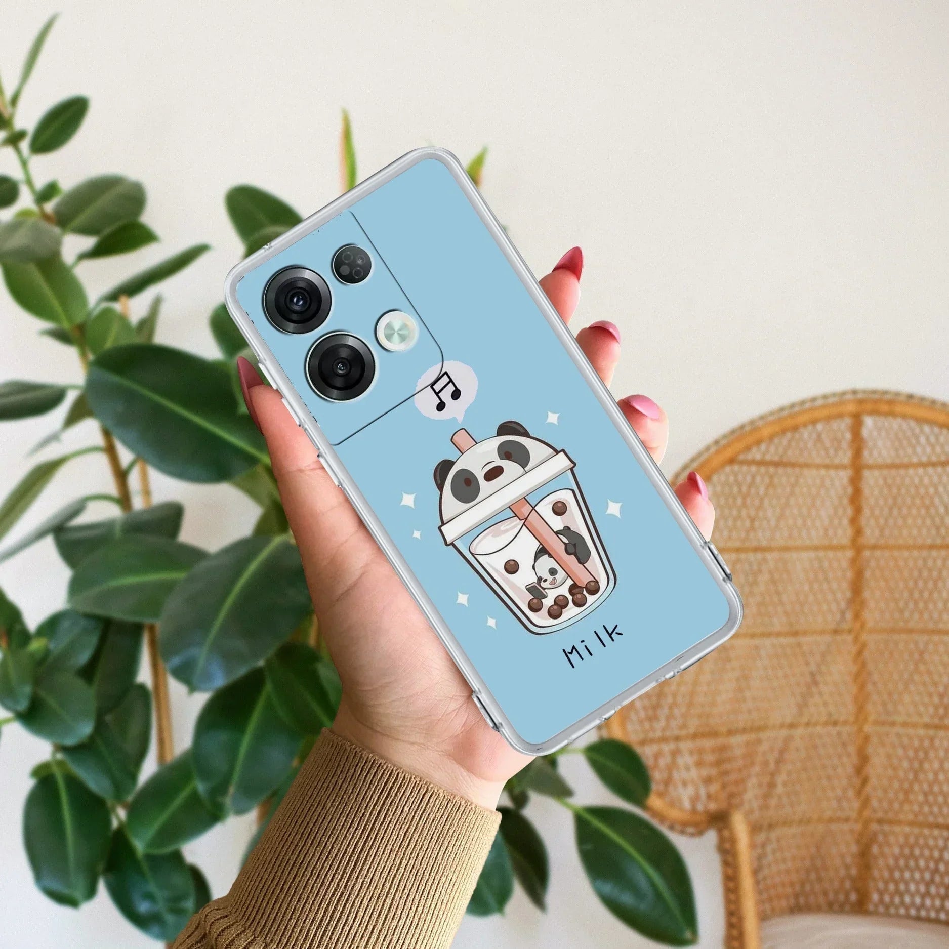 Cartoon Milk Tea We Bare Bears Anti Yellow Case For Oppo Reno 8 Pro 5G