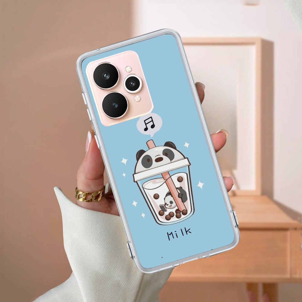 Cartoon Milk Tea We Bare Bears Silicon Case For Realme/Narzo