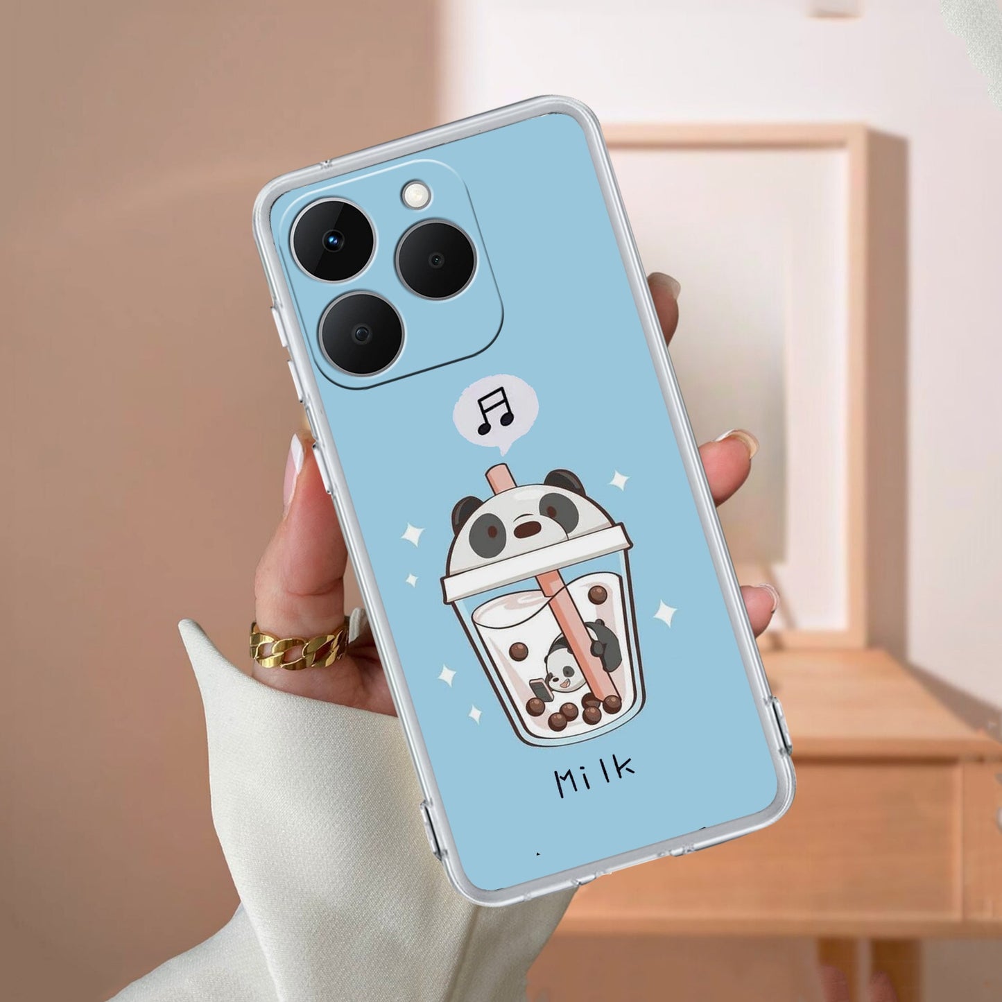 Cartoon Milk Tea We Bare Bears Silicon Case For Realme/Narzo