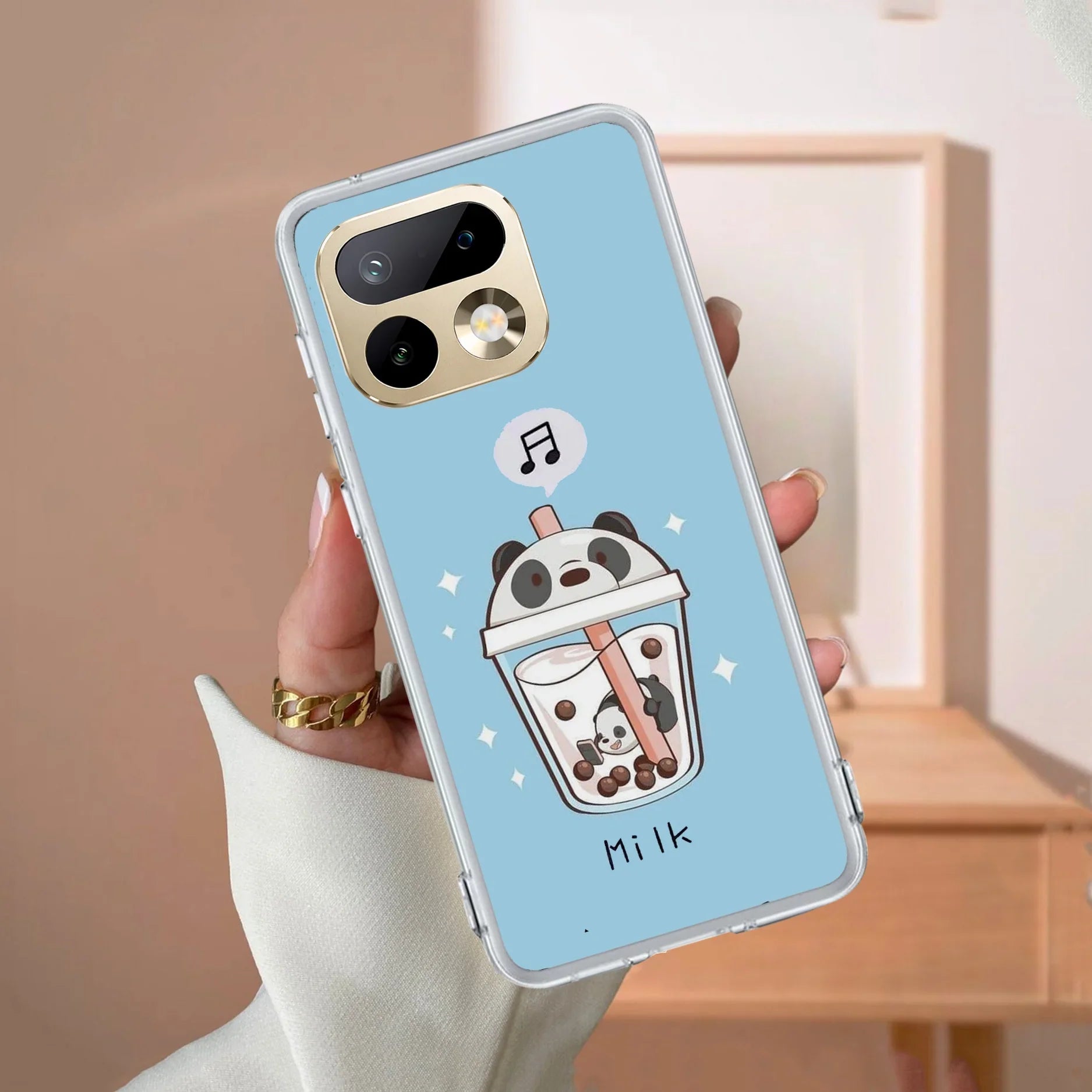 Cartoon Milk Tea We Bare Bears Silicon Case For Realme 15 5G