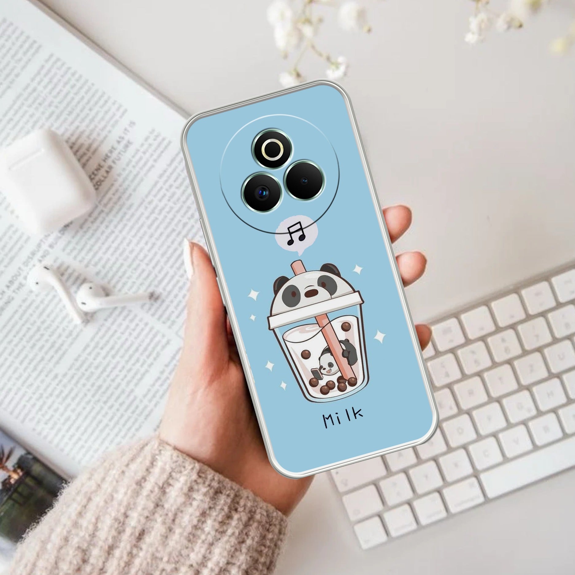 Cartoon Milk Tea We Bare Bears Anti Yellow Case For Realme P3 Pro 5G