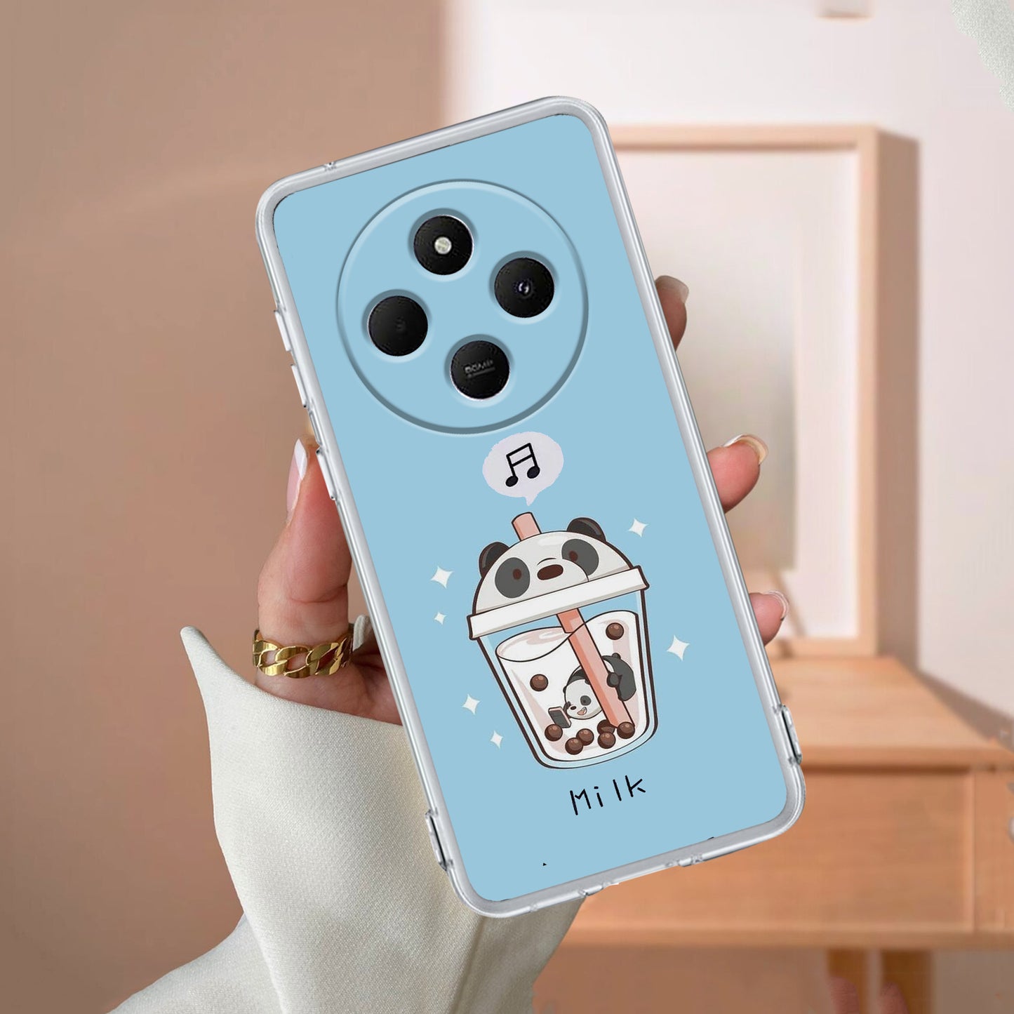 Cartoon Milk Tea We Bare Bears Silicon Case For Poco