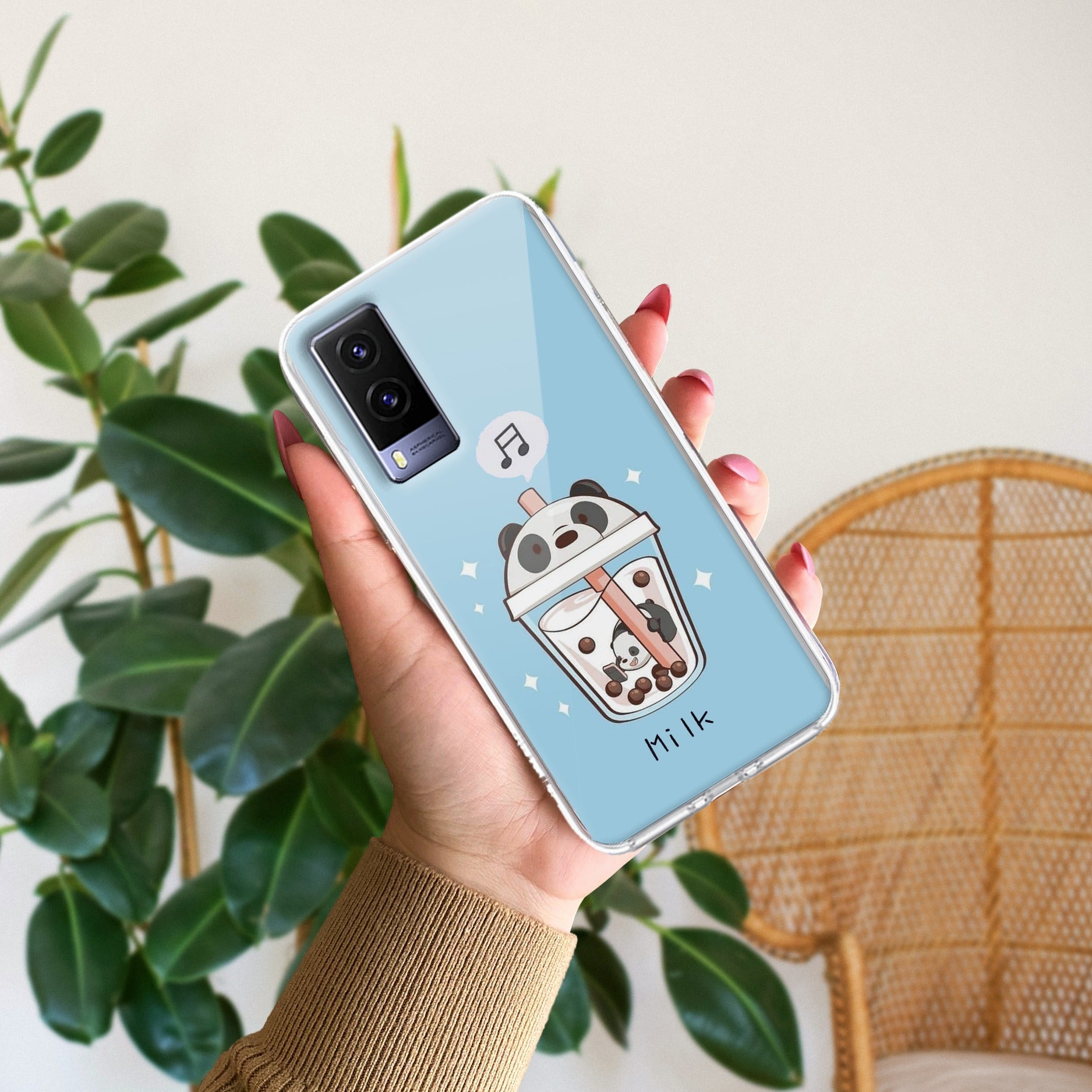 Cartoon Milk Tea We Bare Bears Silicon Case For Vivo V21e 5G