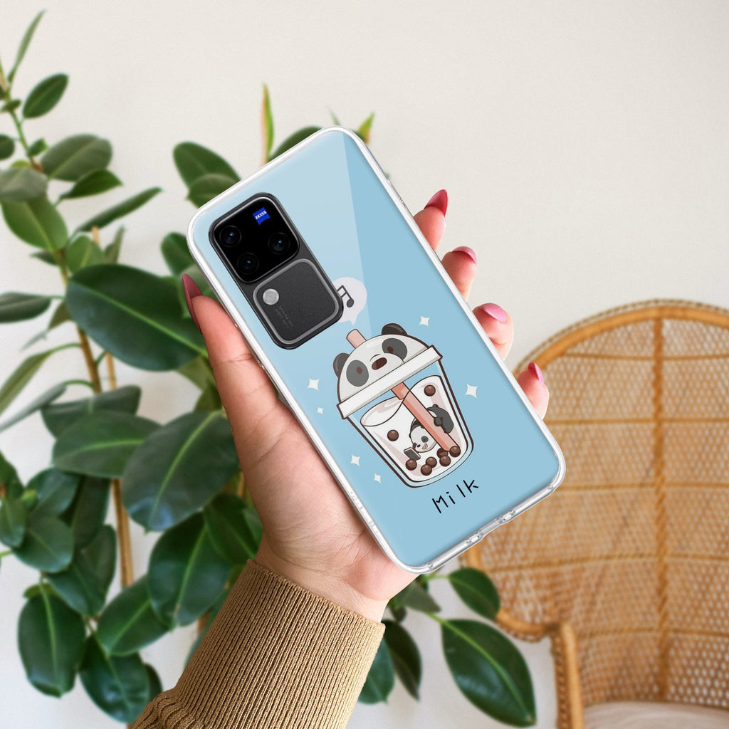 Cartoon Milk Tea We Bare Bears Anti Yellow Case For Vivo V30 Pro 5G