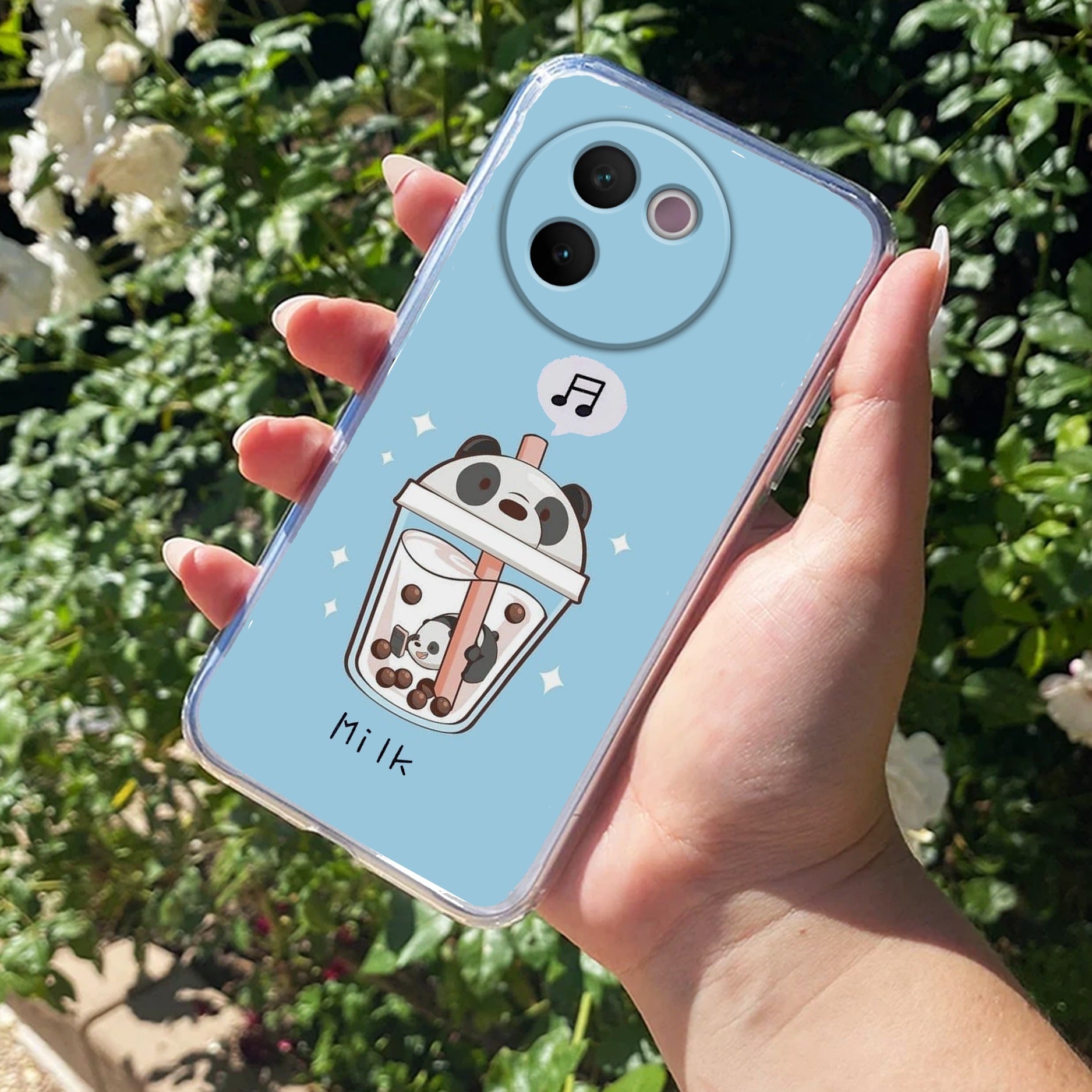 Cartoon Milk Tea We Bare Bears Silicon Case For Vivo V30e 5G