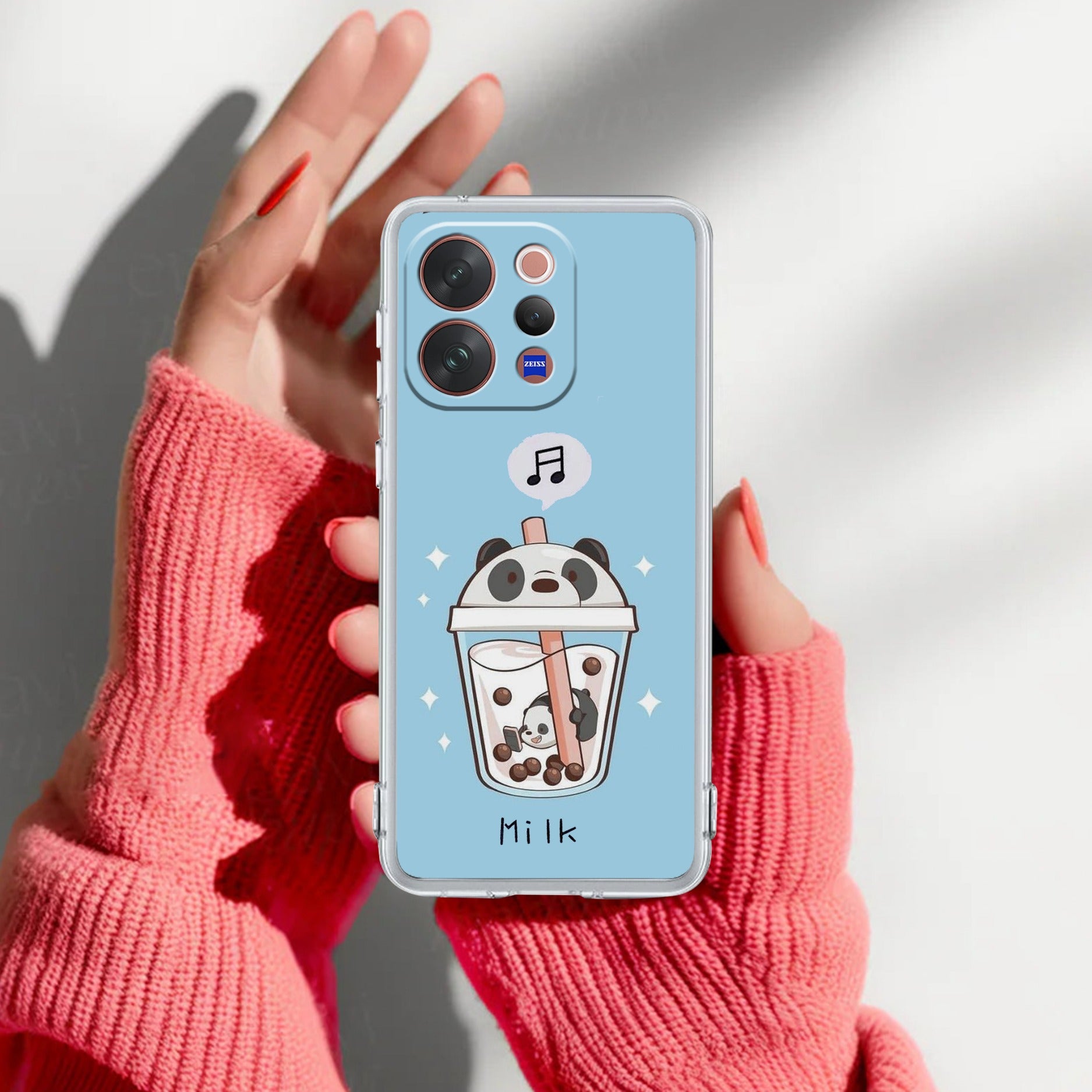 Cartoon Milk Tea We Bare Bears Silicon Case For Vivo V70 Elite 5G