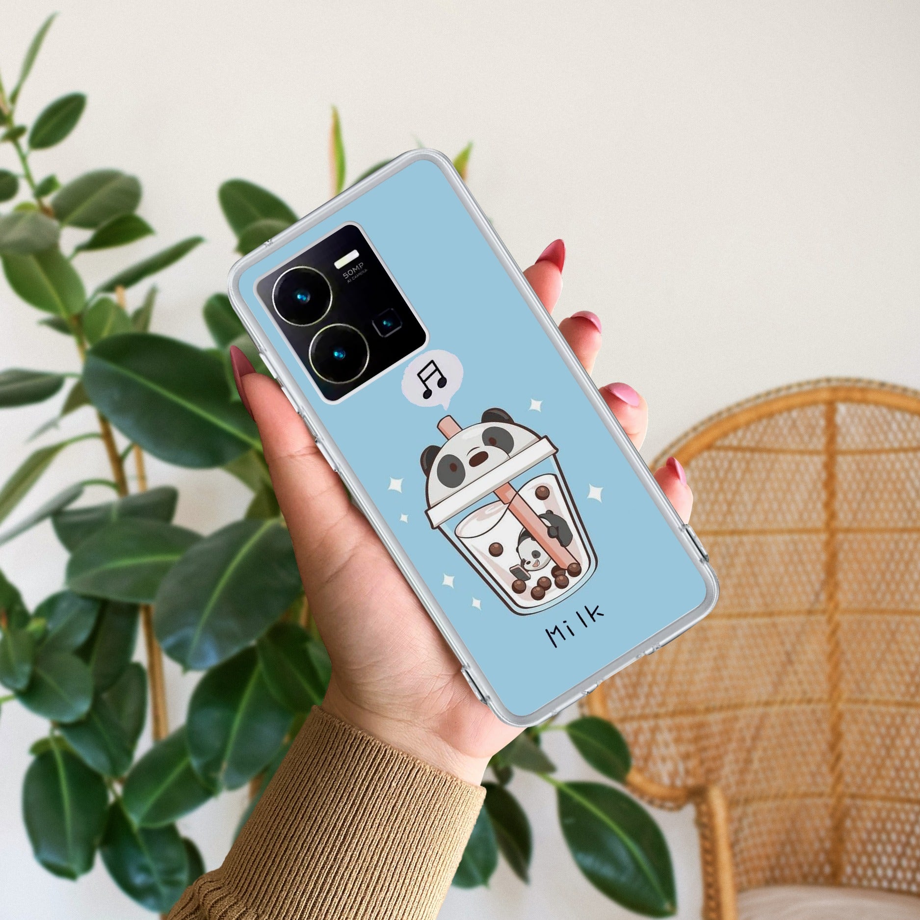 Cartoon Milk Tea We Bare Bears Silicon Case For Vivo Y35