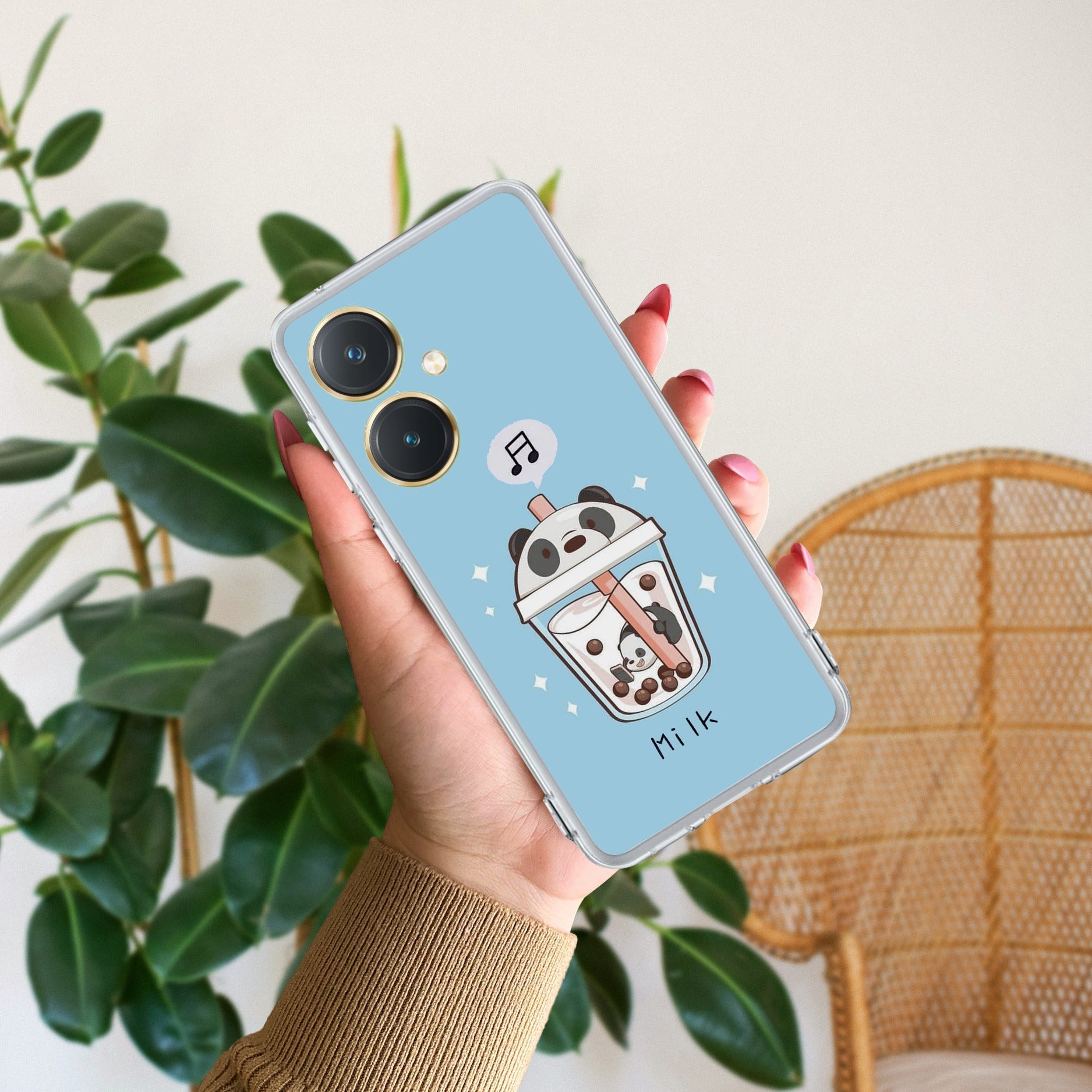 Cartoon Milk Tea We Bare Bears Silicon Case For Vivo Y27 4G