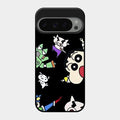 Cartoon Pattern Glass Case Cover For Google Pixel 9 Pro 5G