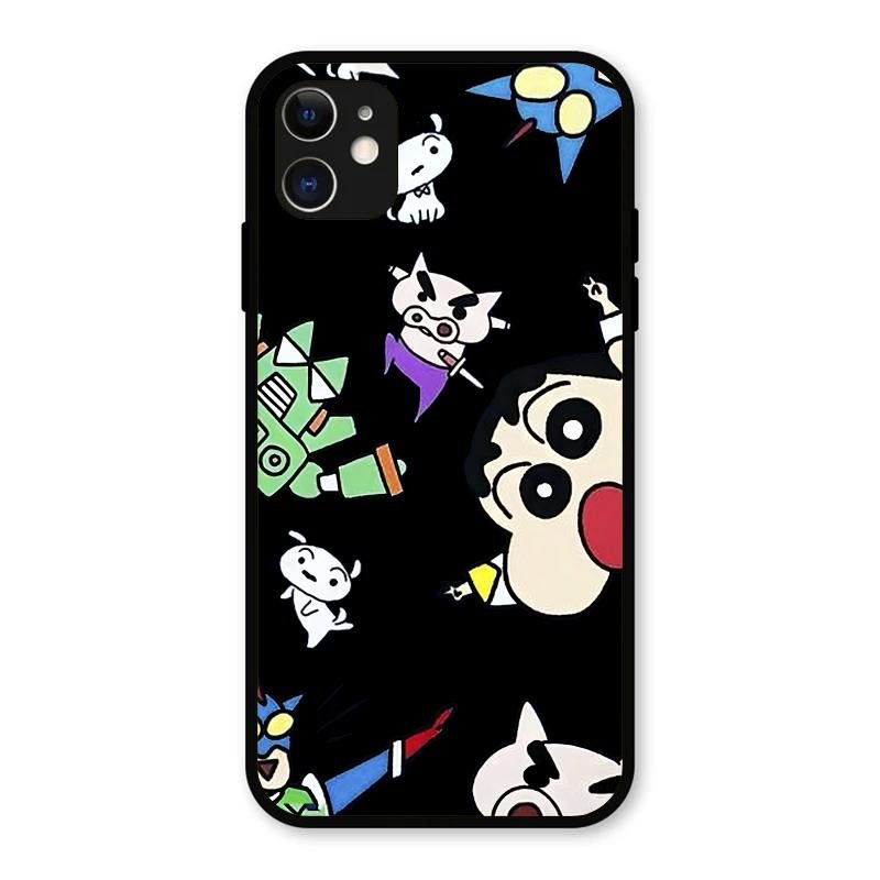 Cartoon Pattern Glass Case Cover For iPhone 11